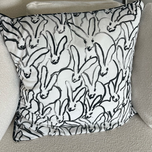 Chic Black and White Bunny Pillow